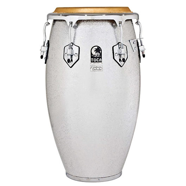 Toca 4612-1/2FS Custom Deluxe Fiberglass 12.5" Tumba Drum - Silver Sparkle