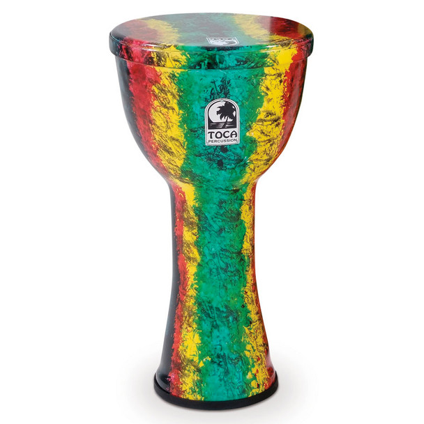 Toca 12" Lightweights Series Hand Drum, Rasta w/ Strap & Bag