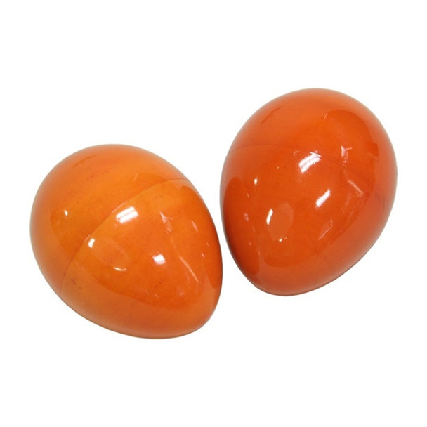 Orange Wooden Egg Shakers, Pair