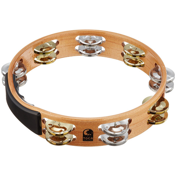 Toca Acacia Tambourine With Nickle & Brass Jingles 10 Inch