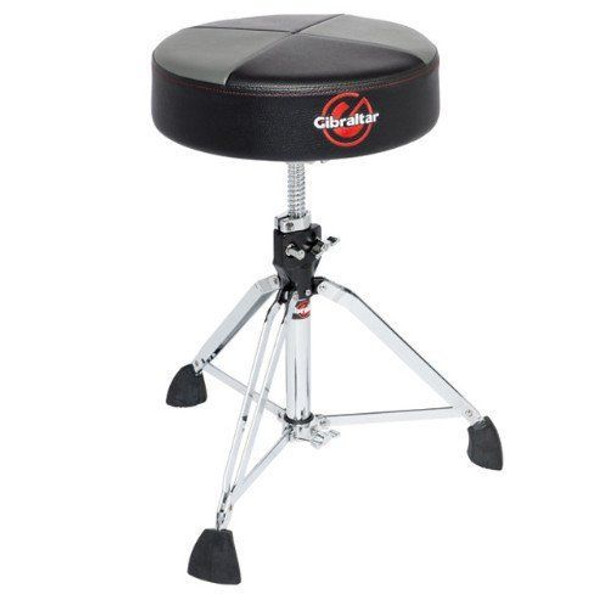 Gibraltar Round Quarter Panel Two Tone Drum Throne, Grey/Black (9608RQPGB)