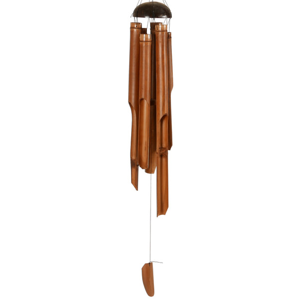 Handmade Wind Chimes with Large Bamboo Tubes, Wooden Deep Tone 53 inch