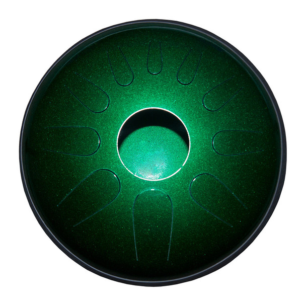 Idiopan Domina Pro 12-Inch 12-Note Tunable Steel Tongue Drum - Emerald Green