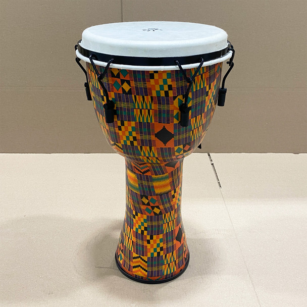 OPEN BOX SALE: Kente Cloth Royal Djembe, Key-Tuned, Medium