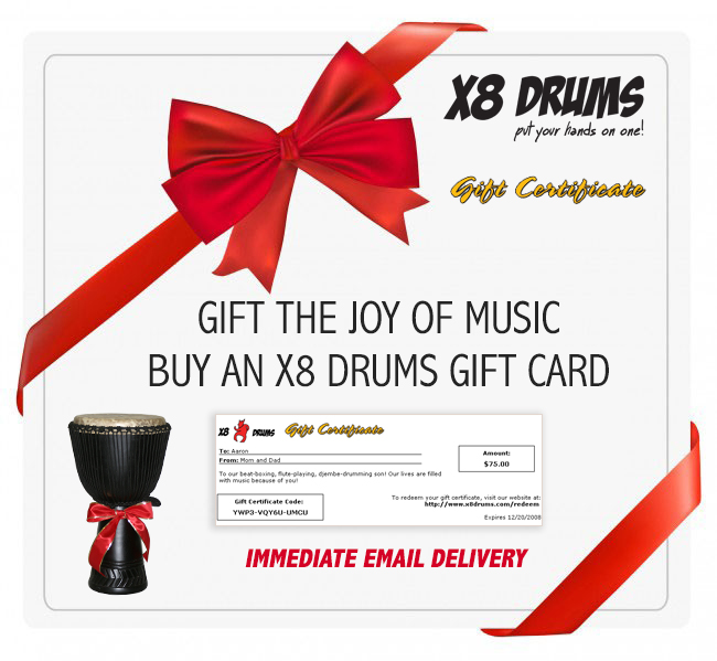 X8 Drums Gift Certificate