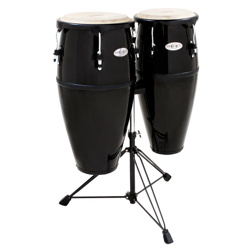 Toca Synergy Fiberglass Conga Set with Stand, Black (2300FBK) - X8