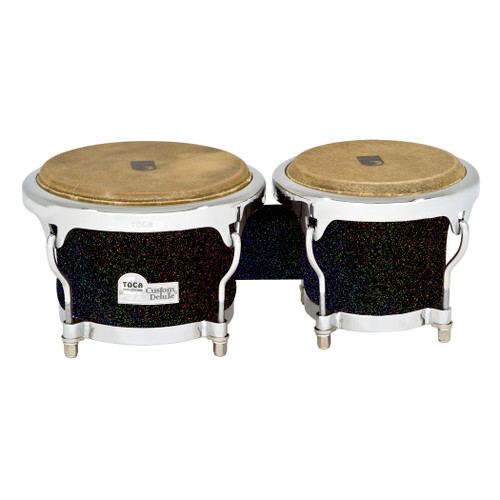 Toca 4600-BKS Custom Deluxe Bongos, Black Sparkle - X8 Drums