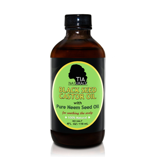 Tia Naturals Black Seed Castor Oil with NEEM Seed Oil 4oz at Meadow Herbal Tea House