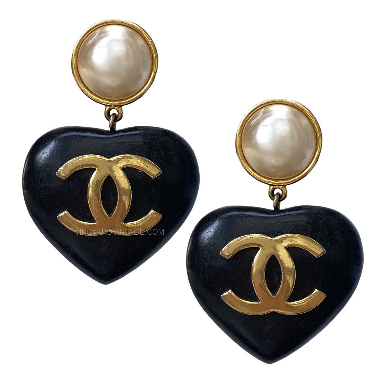 Authentic Second Hand Chanel Logo Stud Earrings PSS23300033  THE FIFTH  COLLECTION