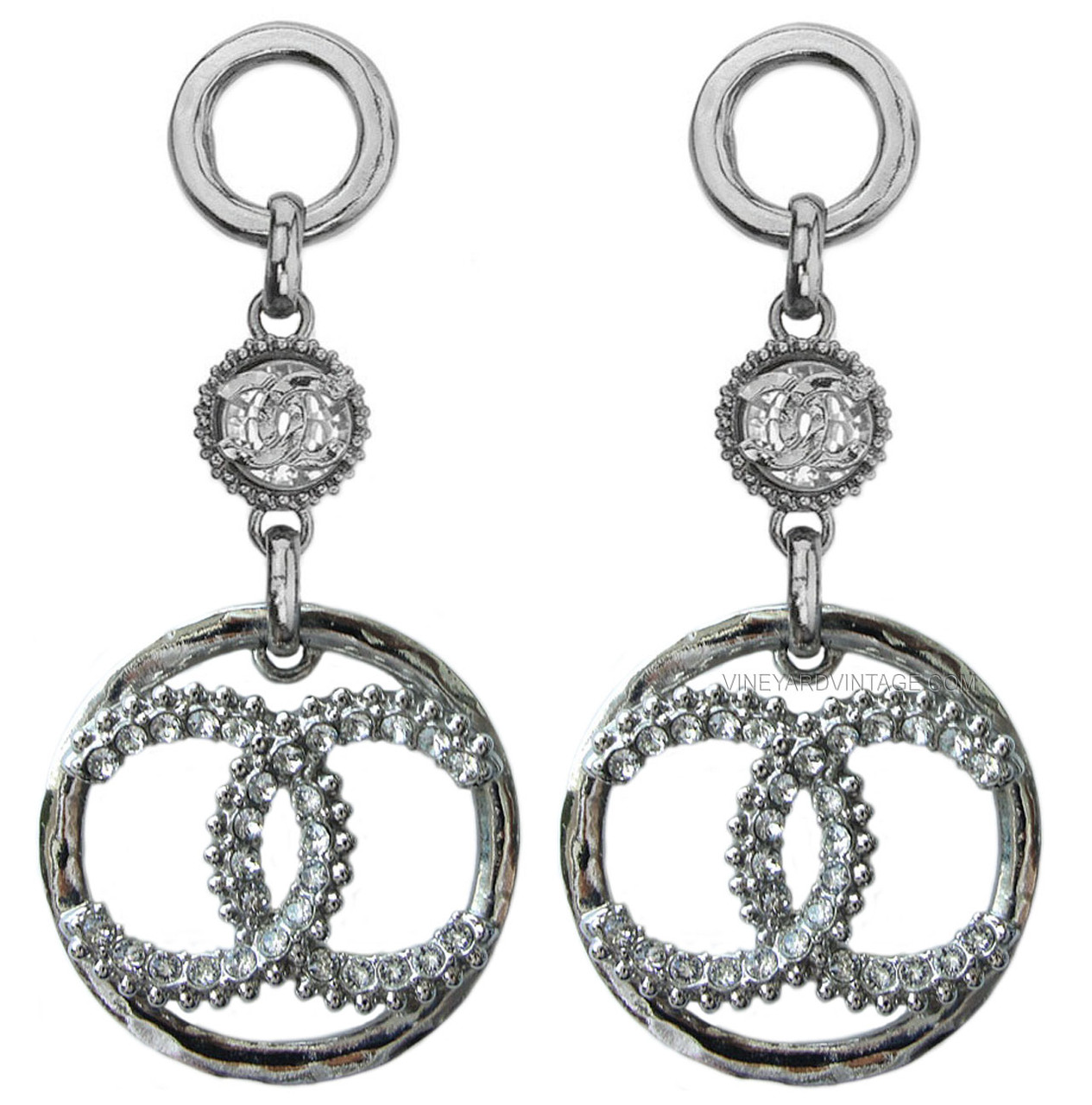 chanel stud earrings silver