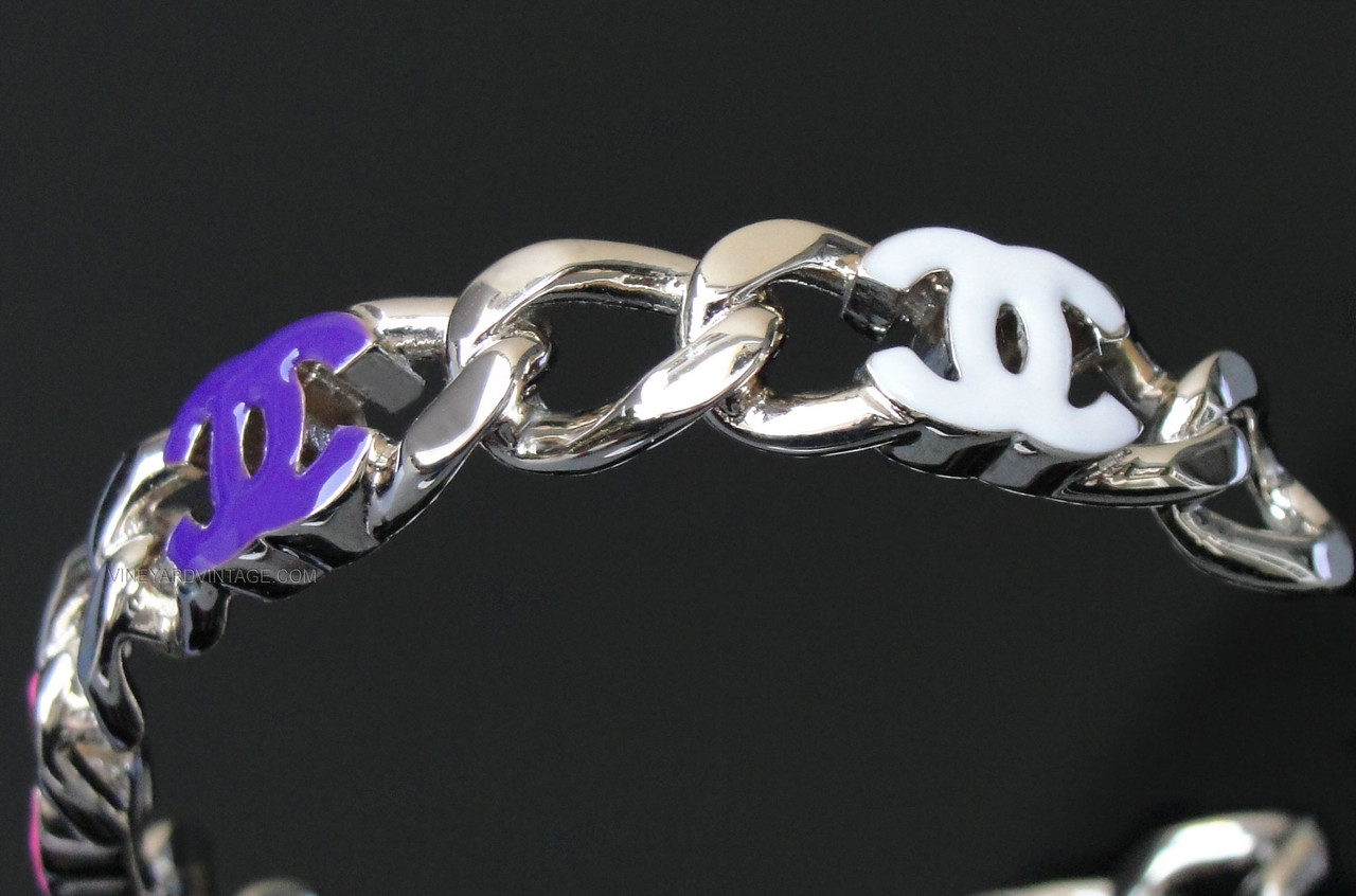Chanel Rare Cruise 2024 Colorful Enamel Logo & Chain Link Cuff