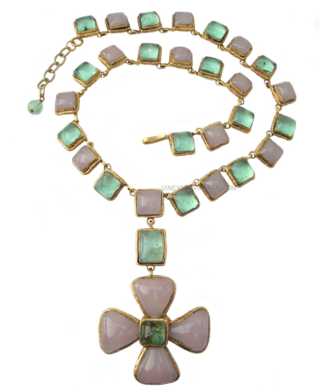 CHANEL ULTRA RARE HAUTE COUTURE GRIPOIX 1970'S MALTESE CROSS NECKLACE