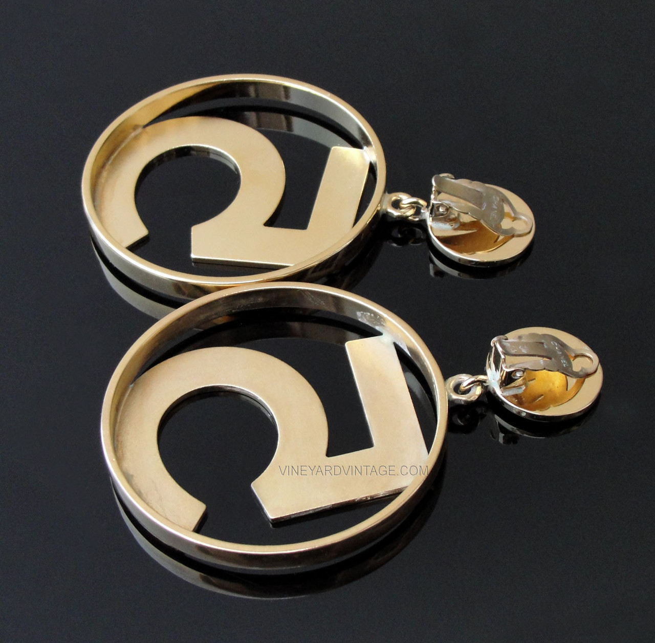 CHANEL RARE VINTAGE JUMBO ICONIC N°5 EARRINGS