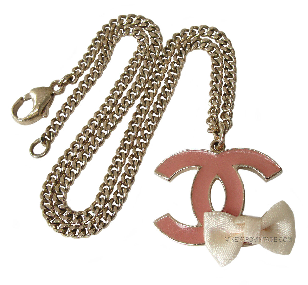 Vintage Escada Pink Enamel Hearts Charm Necklace – Recess
