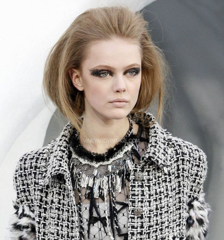 Chanel Rare Runway Tweed, Chainmail & CC Logo Metal Fringe Necklace