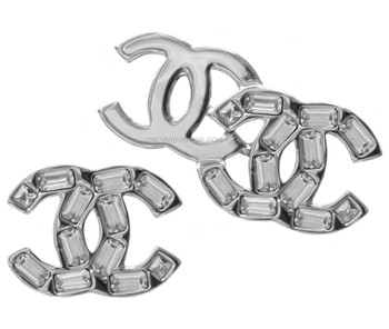 Chanel Double & Single Crystal CC Logo Earrings