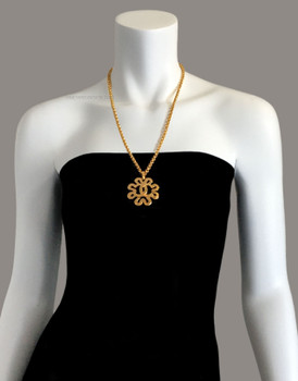 Chanel 1995 Lucky Clover & CC Logo Necklace
