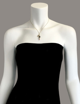 Chanel Pink Lipstick & CC Logo Double Charm Necklace