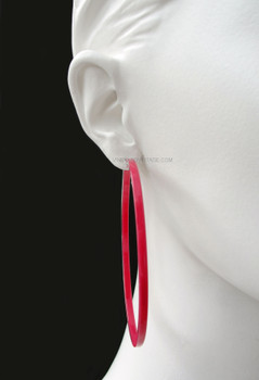 Chanel Extra Large Vintage Pink Resin Hoop Earrings