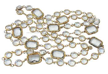 CHANEL 1981 CLEAR CRYSTAL CHICKLET SAUTOIR NECKLACE