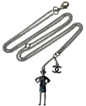 Chanel Double Charm Coco & CC Logo Necklace