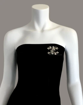 Chanel Emoji Collection Black & Silver Crystal Brooch