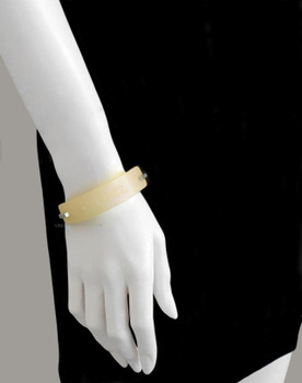 Chanel Silver & Opalescent Nameplate Bracelet