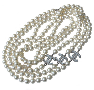 Chanel Long Pearl Necklace 18B - Designer WishBags