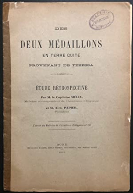 Des deux médaillons en terre cuite provenant de Tebessa