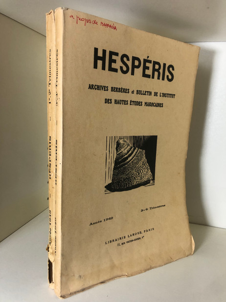 HESPERIS. Archives Berbères et Bulletin de l'Institut des Hautes Etudes Marocaines. 1949