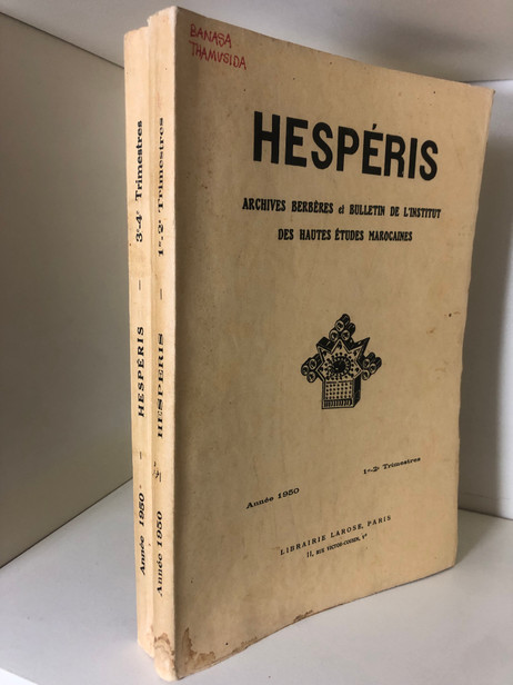 HESPERIS. Archives Berbères et Bulletin de l'Institut des Hautes Etudes Marocaines. 1950