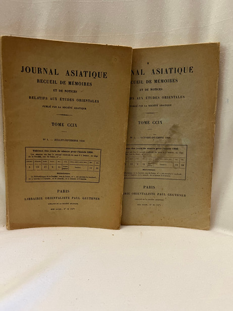 Journal Asiatique Recueil de mémoires et de notices relatifs aux études orientales. 1926