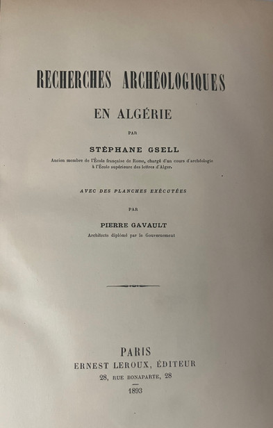 Recherches Archéologiques en Algérie