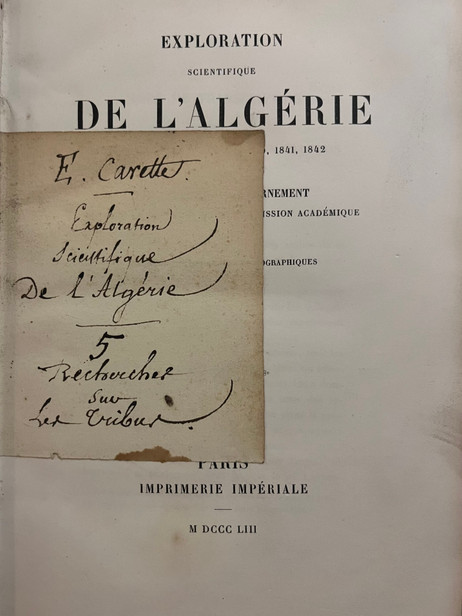 Exploration scientifique de l'Algérie pendant les années 1840, 1841, 1842 publiée par ordre du gouvernement et avec le concours d'une commission académique. Paris, Imprimerie Royale, 1844-54. 7 volumes