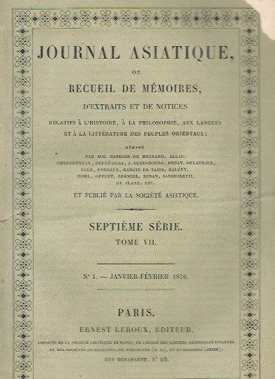 JOURNAL ASIATIQUE OU RECUEIL DE MEMOIRES D'EXTRAITS ET DE NOTICES Relatifs à l'histoire, à la philosophie, aux langues et à la littérature des peuples orientaux. 2