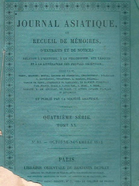 Journal asiatique ou recueil de memoires d'extraits et de notices - Quatrième série Tome XX