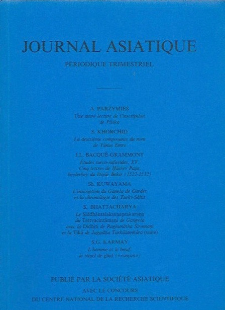 JOURNAL ASIATIQUE- Tome  CCLXXIX 1991