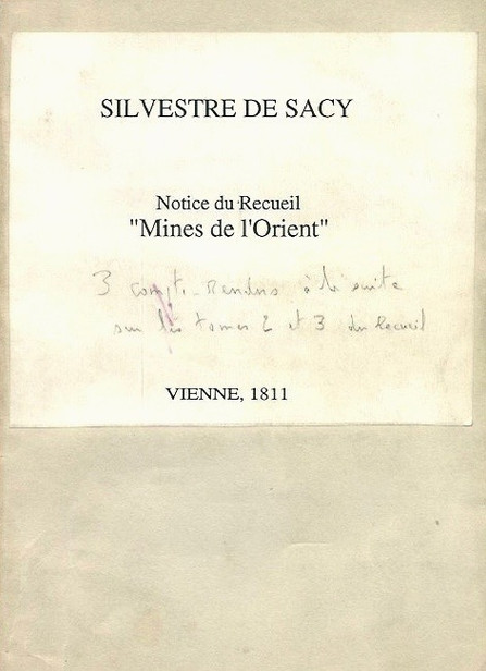 Notice du Tome second du recueil intitulé : Mines de l'Orient, exploitées par une Société d'amateurs