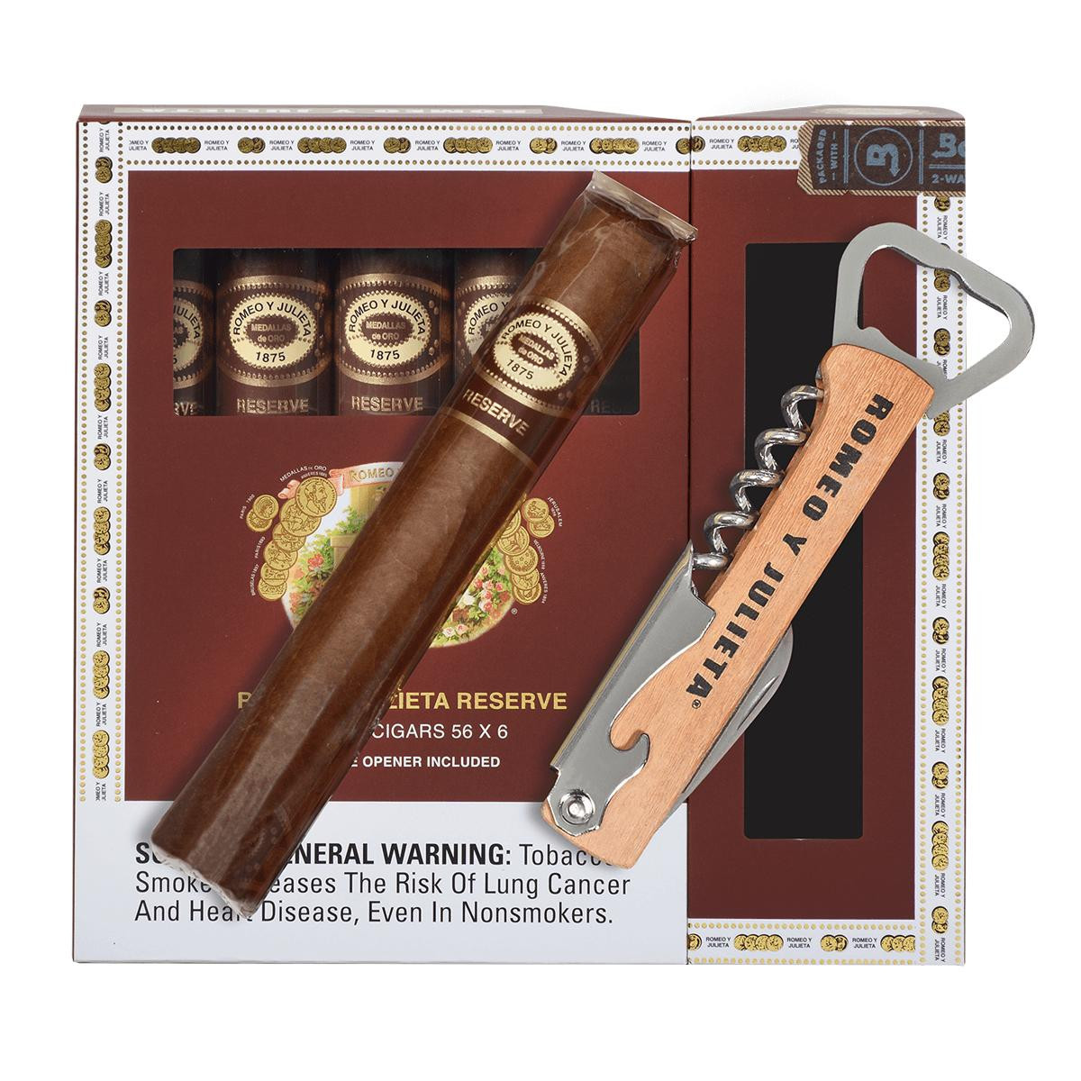 Romeo y Julieta Reserve 5 Toro Sampler with Wine & Beer Opener