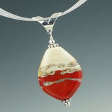 Ivory & Red Swirl Pendant
