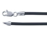 Black Neoprene Cord with Sterling Clasp