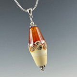 Dark Amber & Ivory Bicone