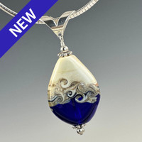 Ivory & Cobalt Swirl Pendant