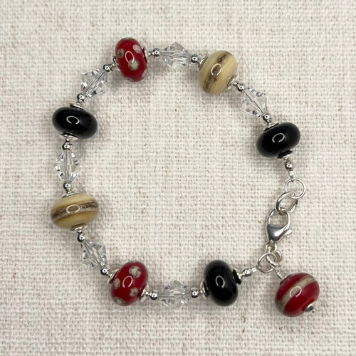 Classic Red, Black and Ivory Bracelet