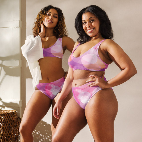 Pink Bubble Eco-Friendly high-waisted bikini