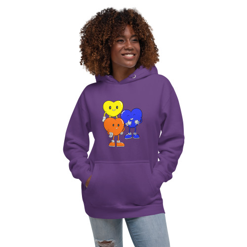 Unisex Little Hearts M Hoodie