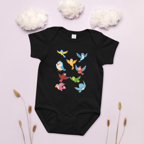 Little Heart Birdies Baby jersey bodysuit