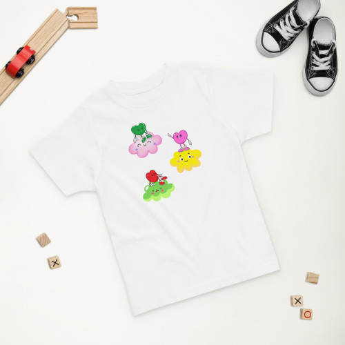 Little Hearts Floating Clouds Toddler jersey t-shirt Little Hearts Floating Clouds Toddler jersey t-shirt
