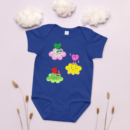Little Hearts Floating Clouds Baby jersey bodysuit Little Hearts Floating Clouds Baby jersey bodysuit