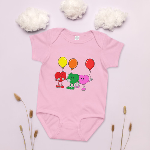 Little Hearts Balloons Baby jersey bodysuit Little Hearts Balloons Baby jersey bodysuit